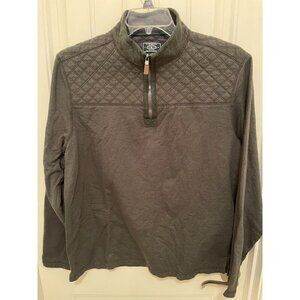 G.H. Bass & Co.‎ Men's Quilted Back  Pullover - Size L/G - Olive Green - 1/4 Zip